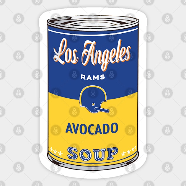 LA Rams Soup Can Sticker by Rad Love